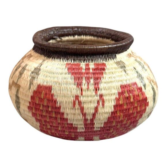 Wounaan Embera Extra Fine Tight Vibrant Butterfly Weaved Basket Rare Rain Forest - Picture 3 of 6
